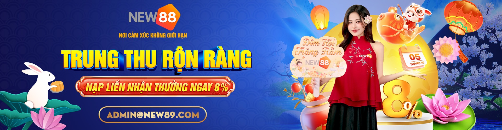 trung thu rộn ràng ngập tràn quà tặng new88